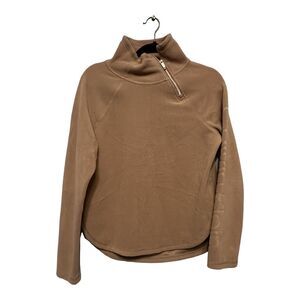 Calvin Klein Performance Side 1/4 Zip Tan Fleece Jacket Sweatshirt Size Small